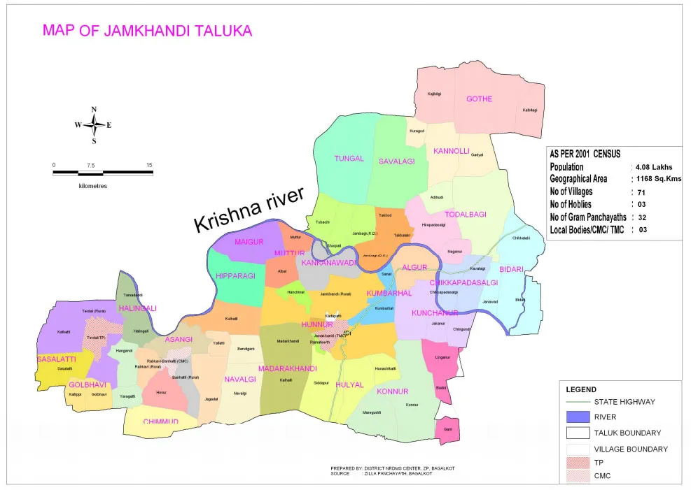 Jamkhandi Taluk Map