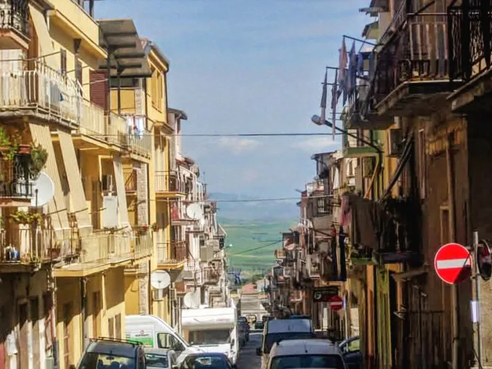 Street in the Sicilian town of Ramacca (CT)