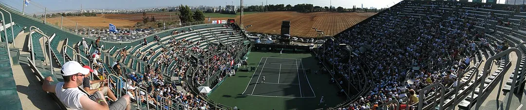 A panoramic picture of the Israeli tennis "Canada" stadium