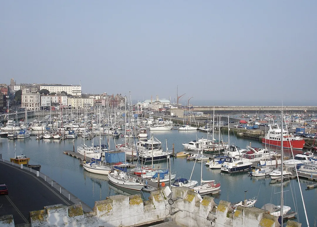 Ramsgate, Kent, UK, seen from the west cliff. Taken 16 April 2007.