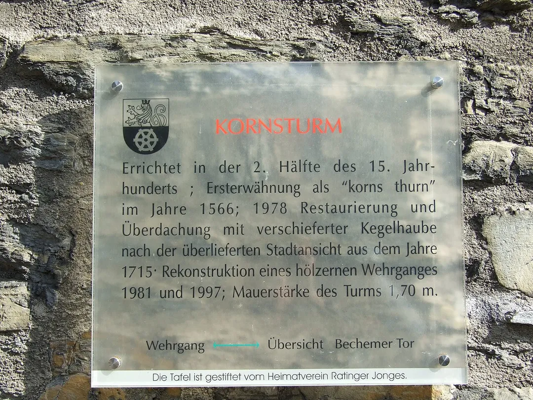 Information board at Kornsturm, Ratingen, Germany