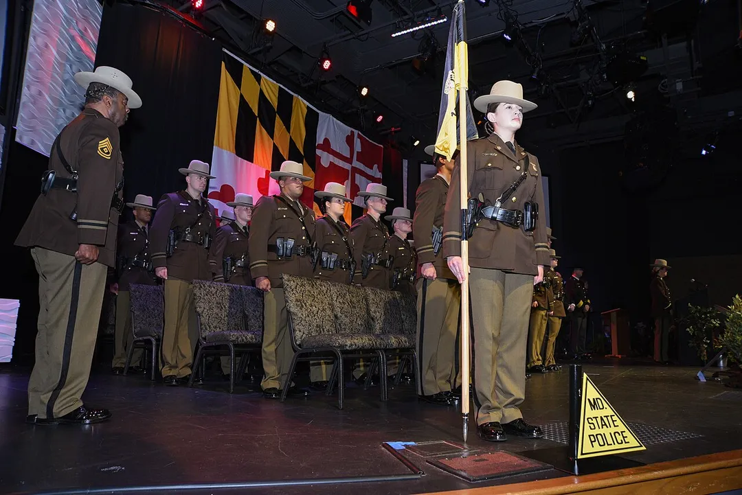 Lt. Governor Aruna Miller participates Maryland State Police Graduation by Amy Hagar, David Iden at 1701 Emory Rd, Reisterstown MD 21136