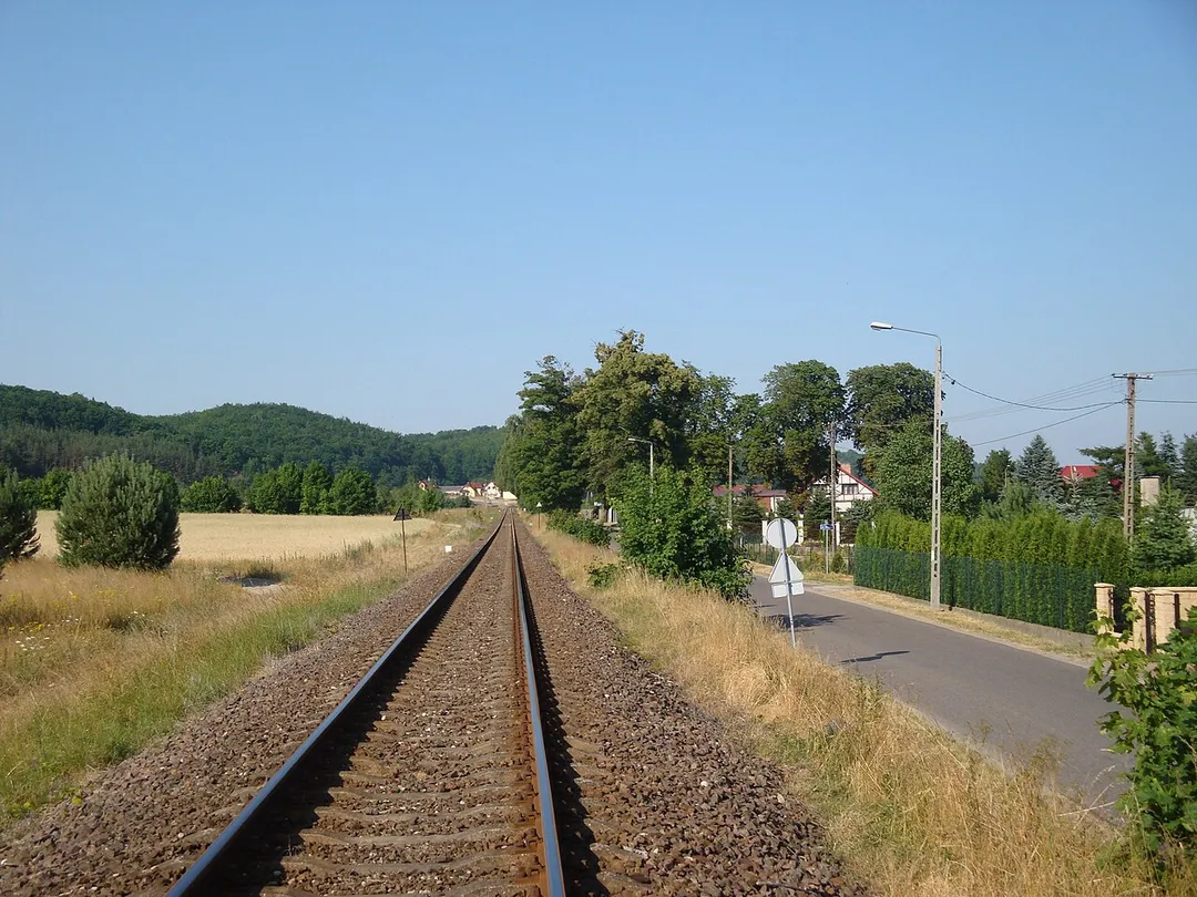 Rekowo Dolne-part of Reda, city in Poland.Railway line 213 towards Puck