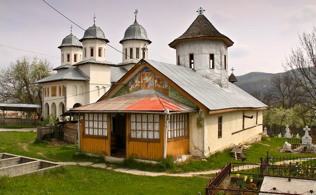 Găneşti, Argeş county, Romania: the wooden church.