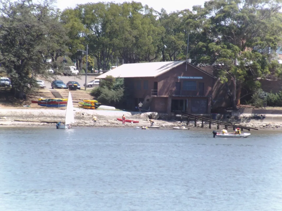 View of First Yaralla Sea Scouts at Rhodes looking South West across Parramatta River from Ryde. To the left is east to the Sydney CBD, to the right is West to Parramatta.
