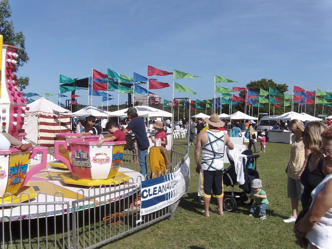 Bay Day at McIlwaine Park, Rhodes, NSW on 29 March 2009 with Concord General Hospital on the horizon in the background, sponsored by City of Canada Bay.