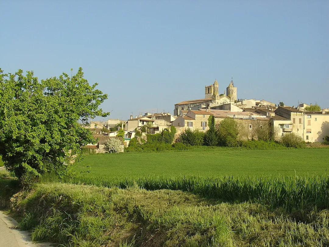 View from Rians (France). The church and the bell-tower