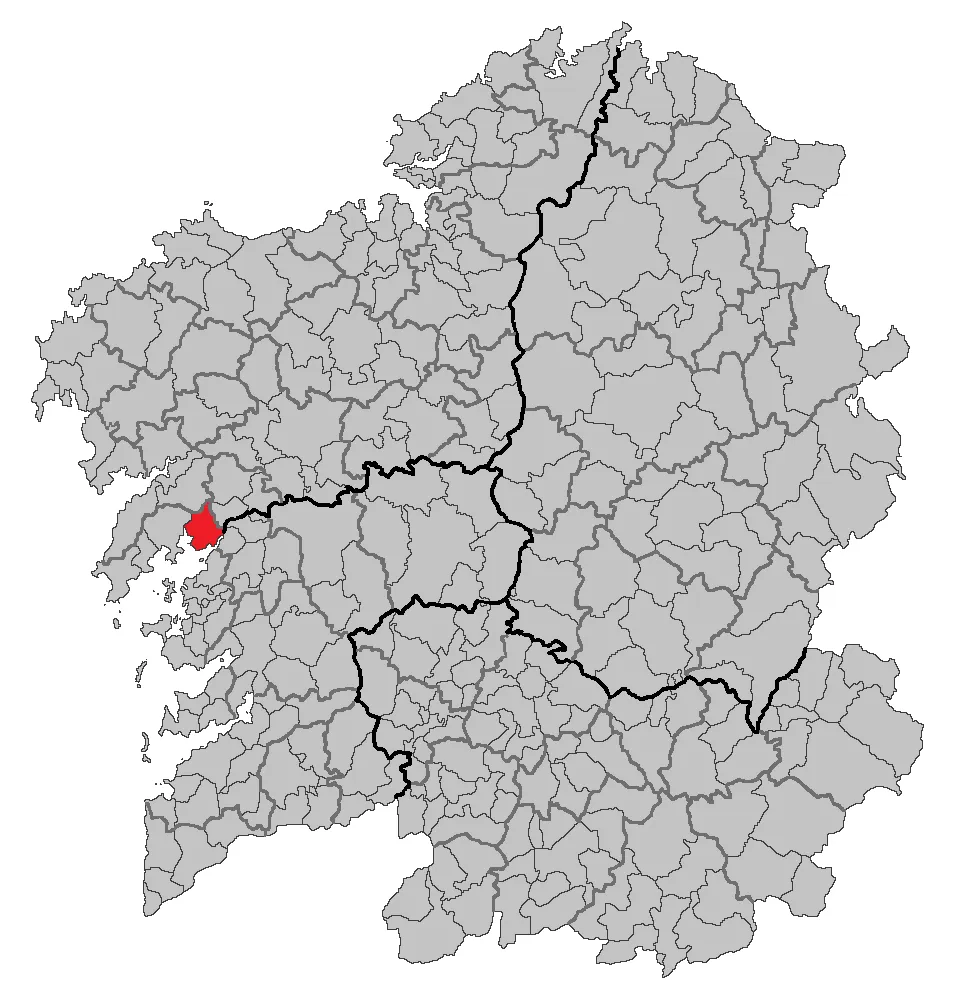 Mapa coa localización do concello de Rianxo.