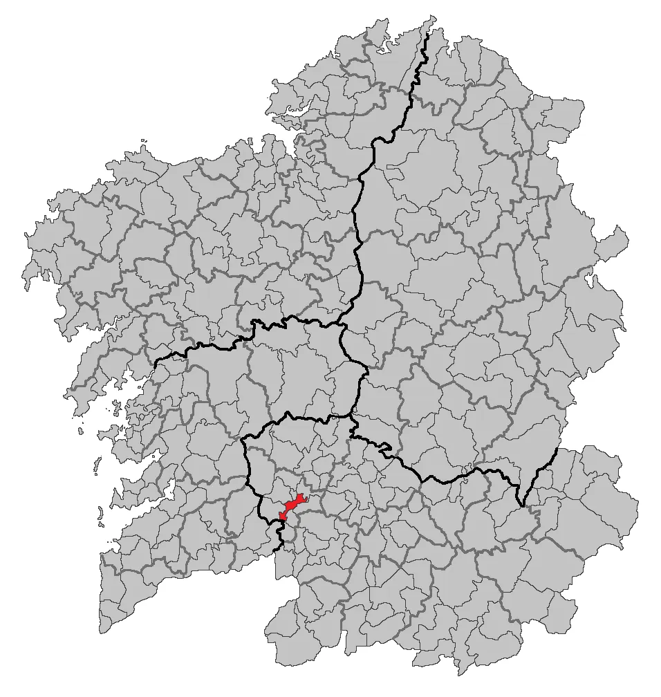 Mapa coa localización do concello de Ribadavia.