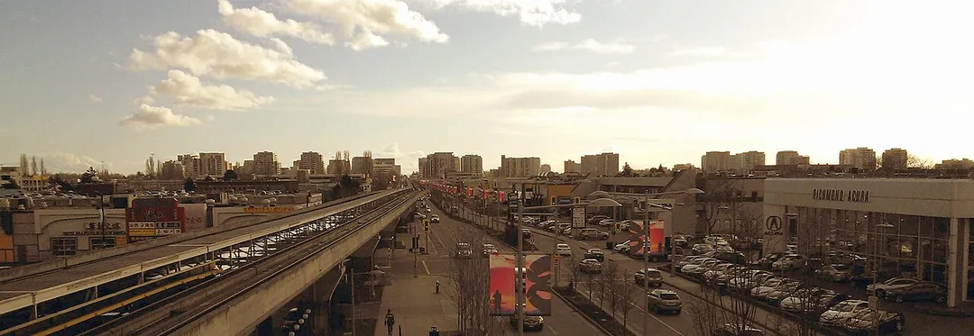The skyline of Richmond, BC, Canada taken from Aberdeen Station.