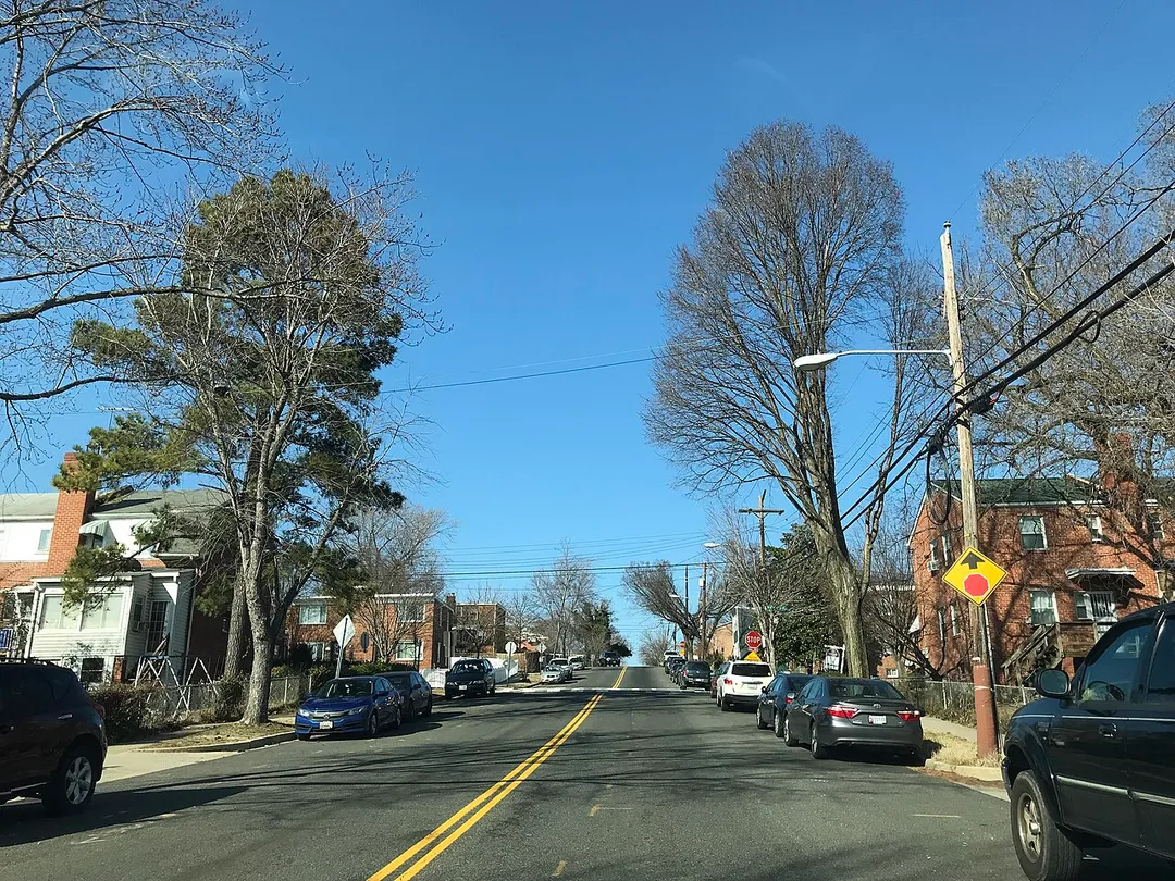 Intersection of 3rd St. and Nicholson St. NE, Riggs Park Neighborhood, Washington, DC, February 2018