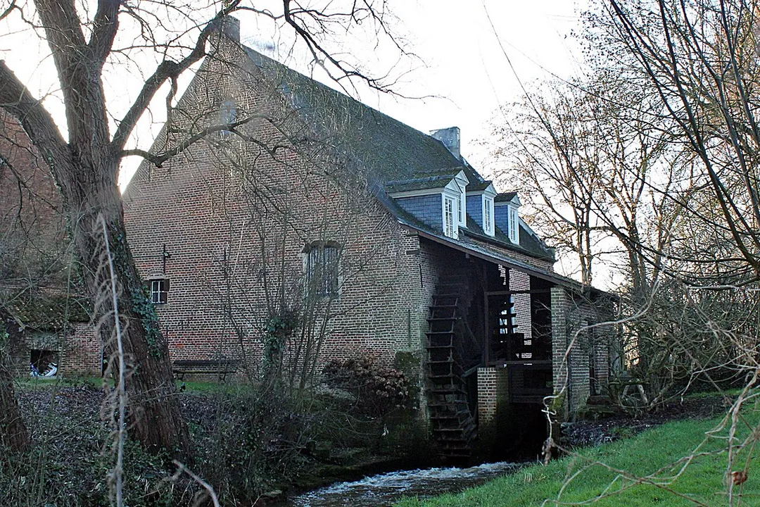 Zicht op het molenrad van de molen te Leefdaele (Rillaar)