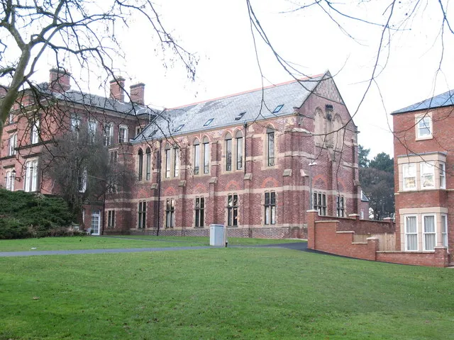 Former College buildings. Ripon, Yorkshire, Great Britain. Part of the former College of Ripon and York St John, which was a teacher training college for many years. The building has now been converted to apartments. This wing looks suspiciously like a former chapel.