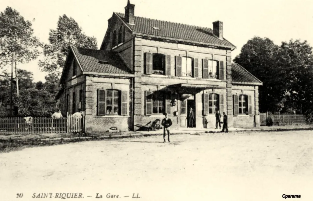 Gare de Saint-Riquier (Somme-80, France) au début du XXe siècle.