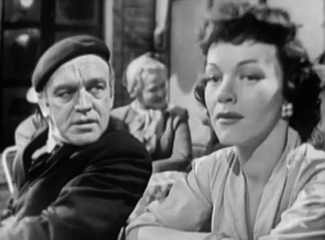 Herbert Berghof & Maria Riva in the U.S. TV series Suspense, episode Death Drum (cropped screenshot)