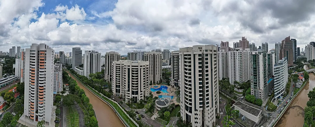 Singapore river in River Valley facing North-west