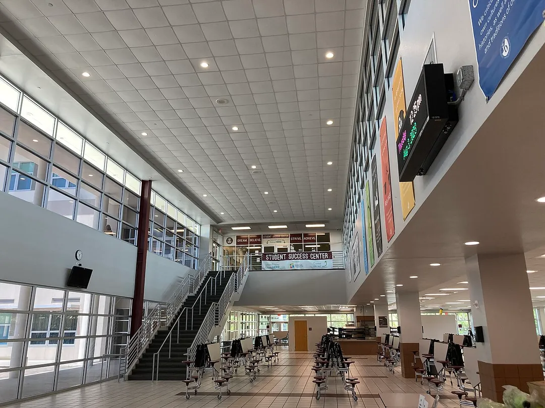 The new cafeteria at Riverview High School in Sarasota. Disclosure: I am employed by the school board but editing Wikipedia is not an official duty and I don’t do it as a representative, so this is not a paid contribution.