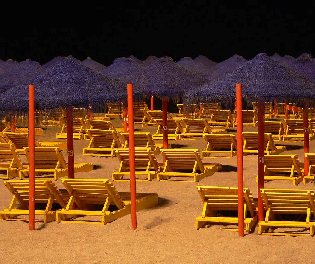 Nächtlicher Strand in Roquetas de Mar
