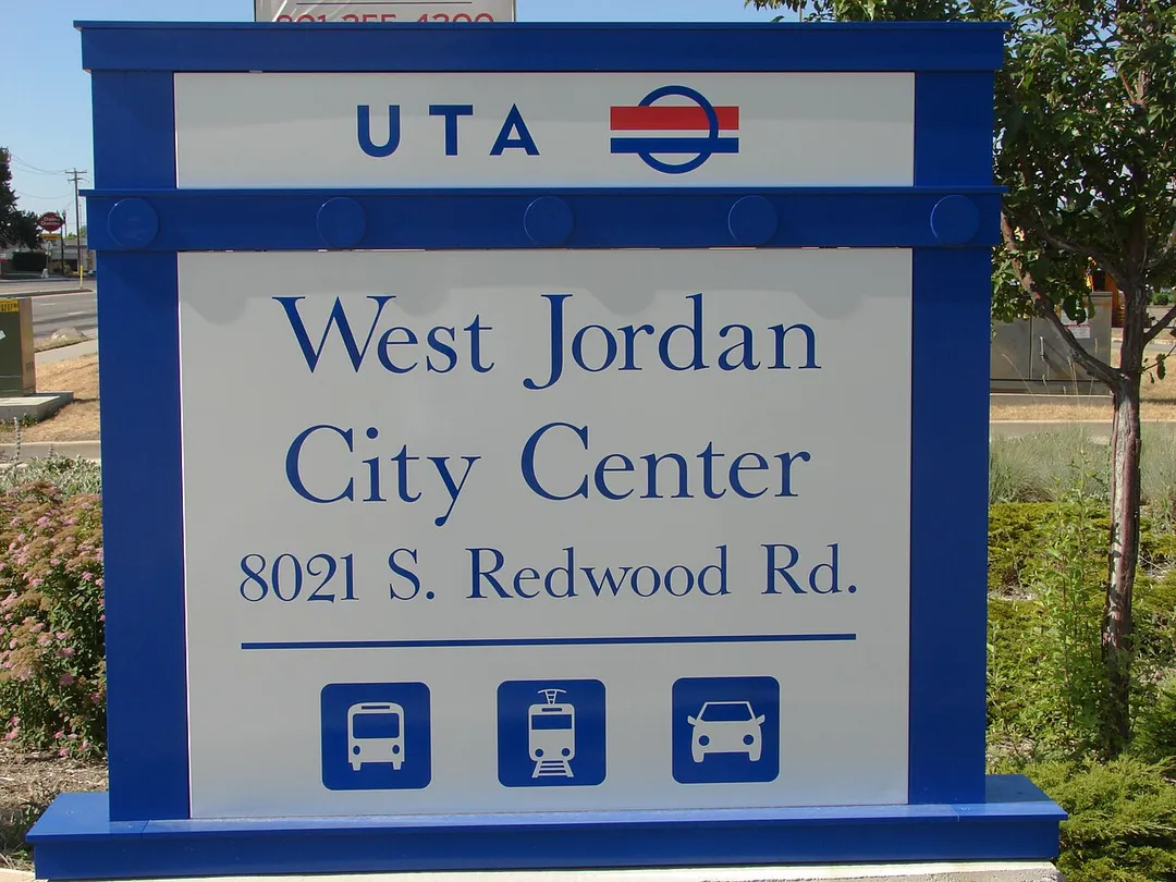 The Park and Ride sign for the West Jordan City Center Station