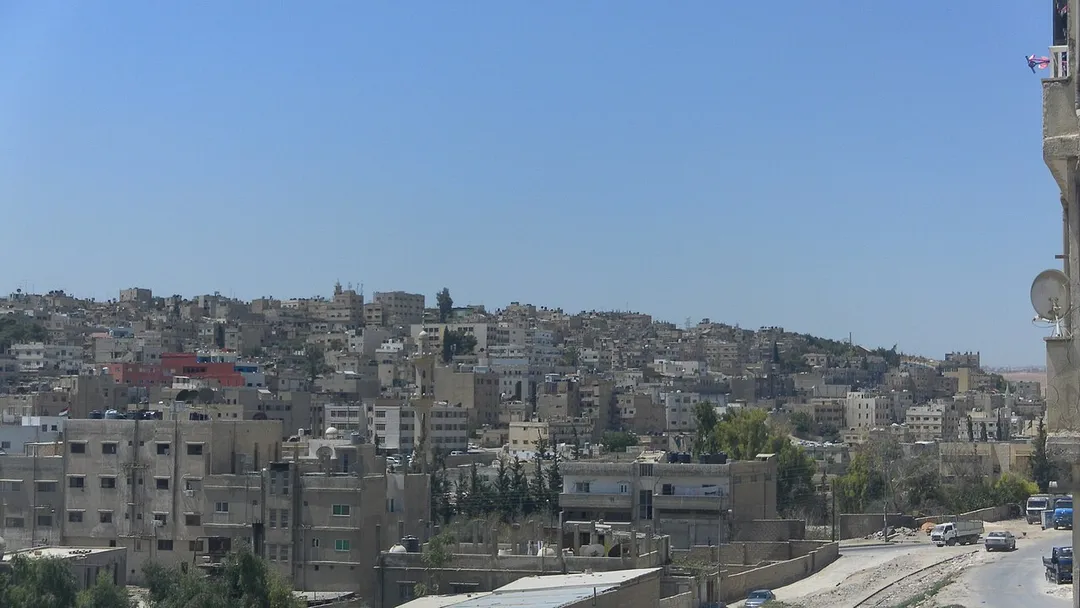 منظر من الجبل الجنوبي في الرصيفة, الزرقاء، الأردن