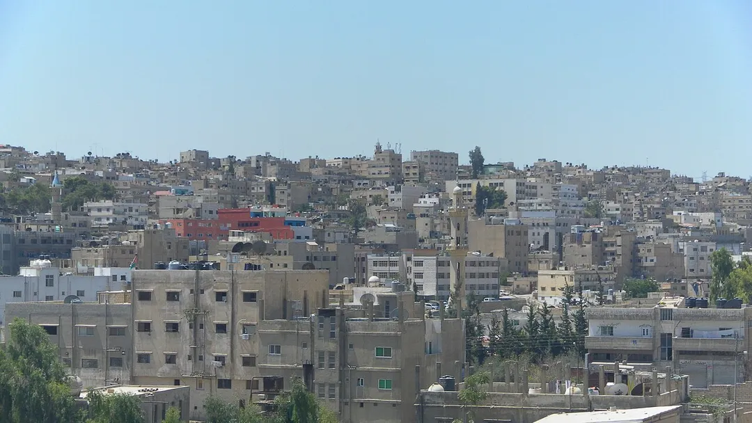 منظر من الجبل الجنوبي في الرصيفة, الزرقاء، الأردن