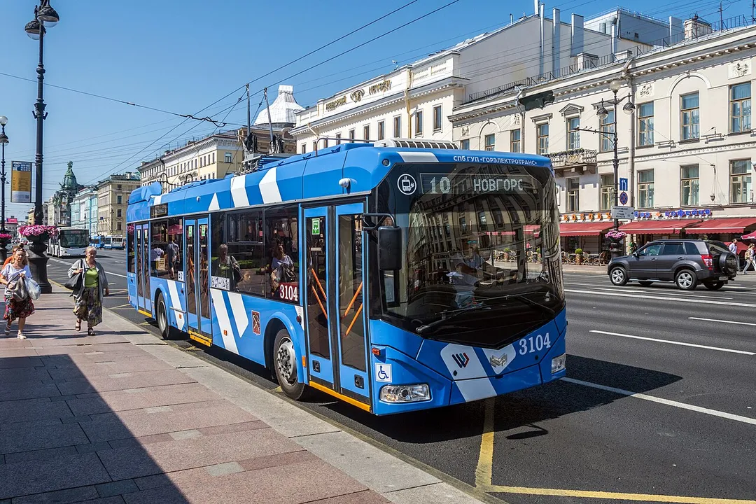 Trolleybus AKSM-321 at Nevsky Prospekt in Saint Petersburg
