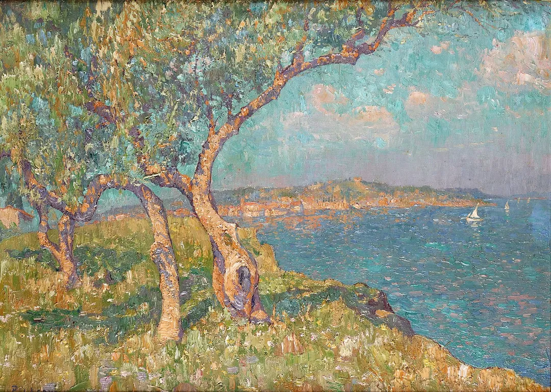 A panoramic view of Saint-Tropez by Paul Leduc (1876 - 1943)