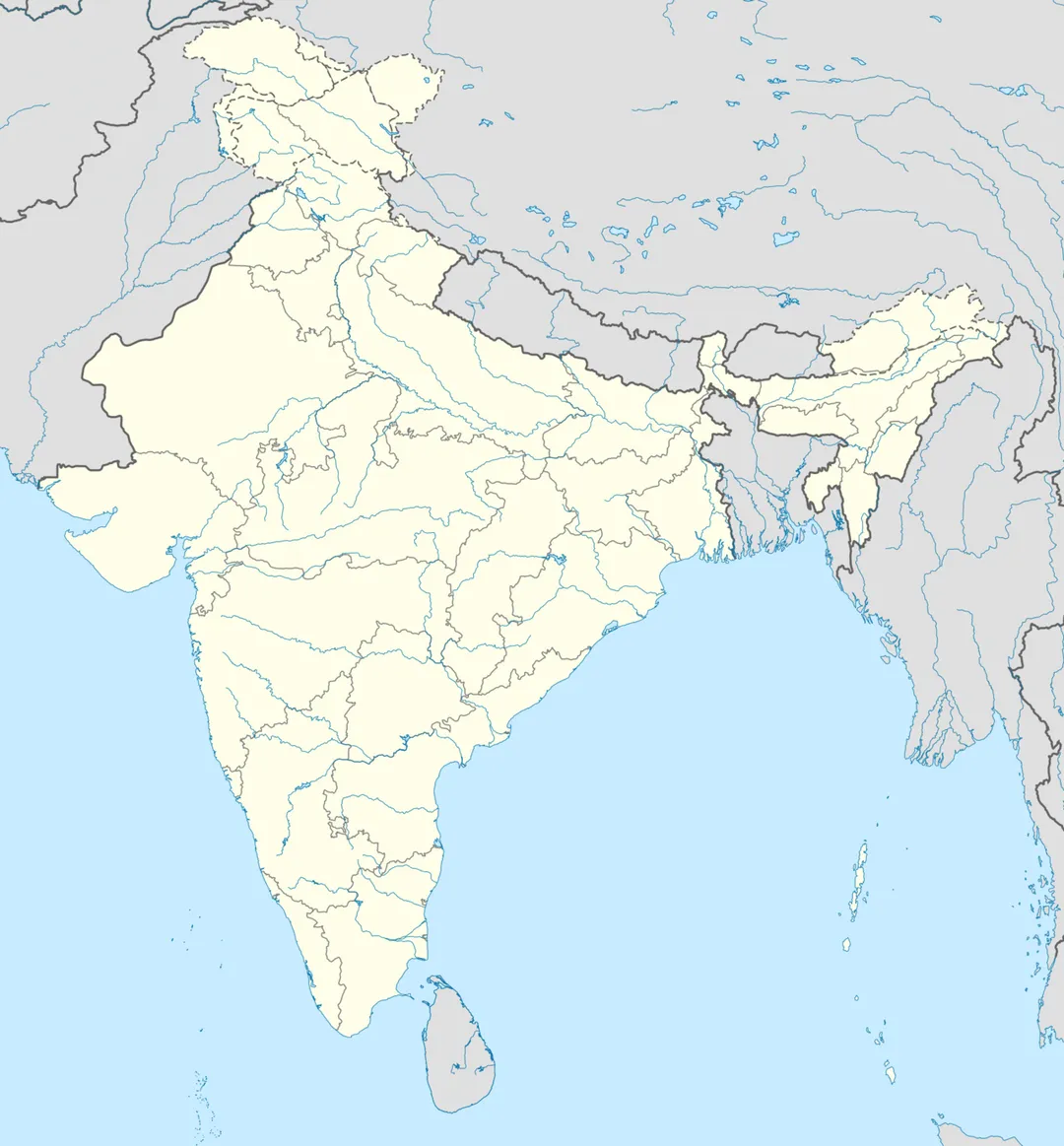 An alternative derivative work of the image File:India_location_map.svg which also includes regions claimed by India (but not controlled): Azad Jammu and Kashmir, Gilgit-Baltistan, and Aksai Chin.