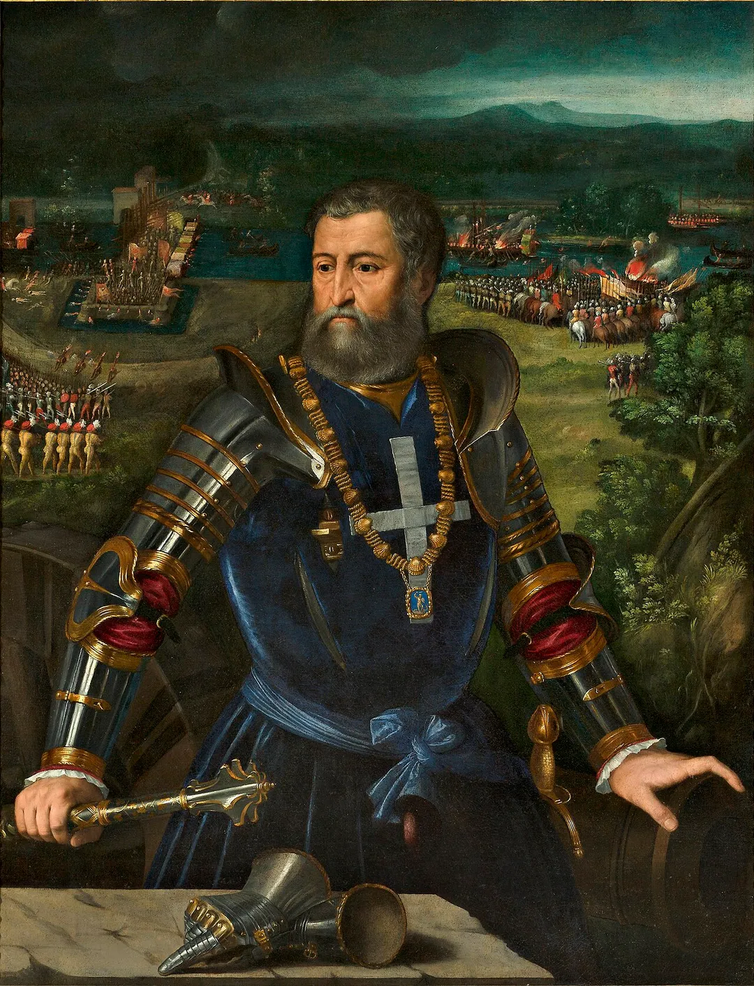 Portrait of Alfonso I d'Este, Duke of Ferrara (1476–1534), wearing the collar of the Order of Saint Michael.