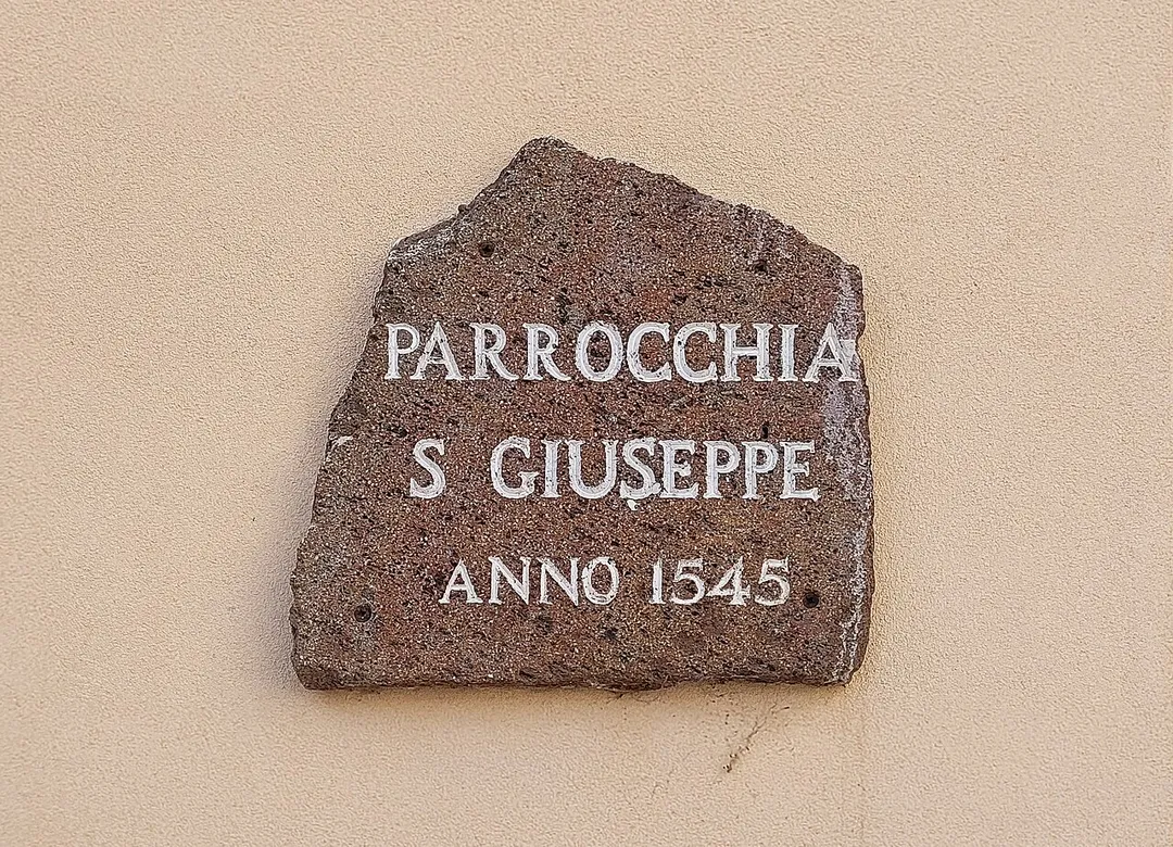Plaque of San Giuseppe Church, Lipari, Sicily, Italy