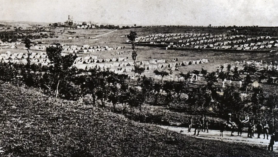 il campo dell’Armata sarda in località Madonna della Scoperta (Lonato, Brescia), il 23 giugno 1859, giorno precedente alle battaglie di San Martino e Solferino