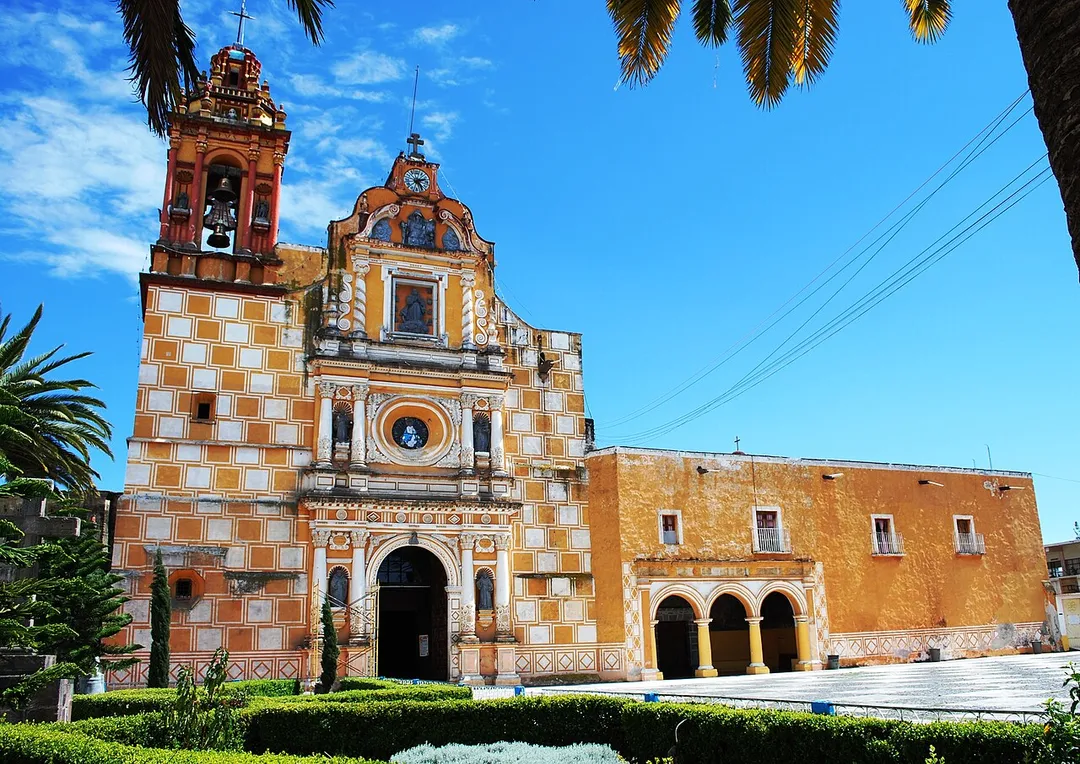 Facade of the Parish of the Immaculate Conception in Ozumba, Mexico State