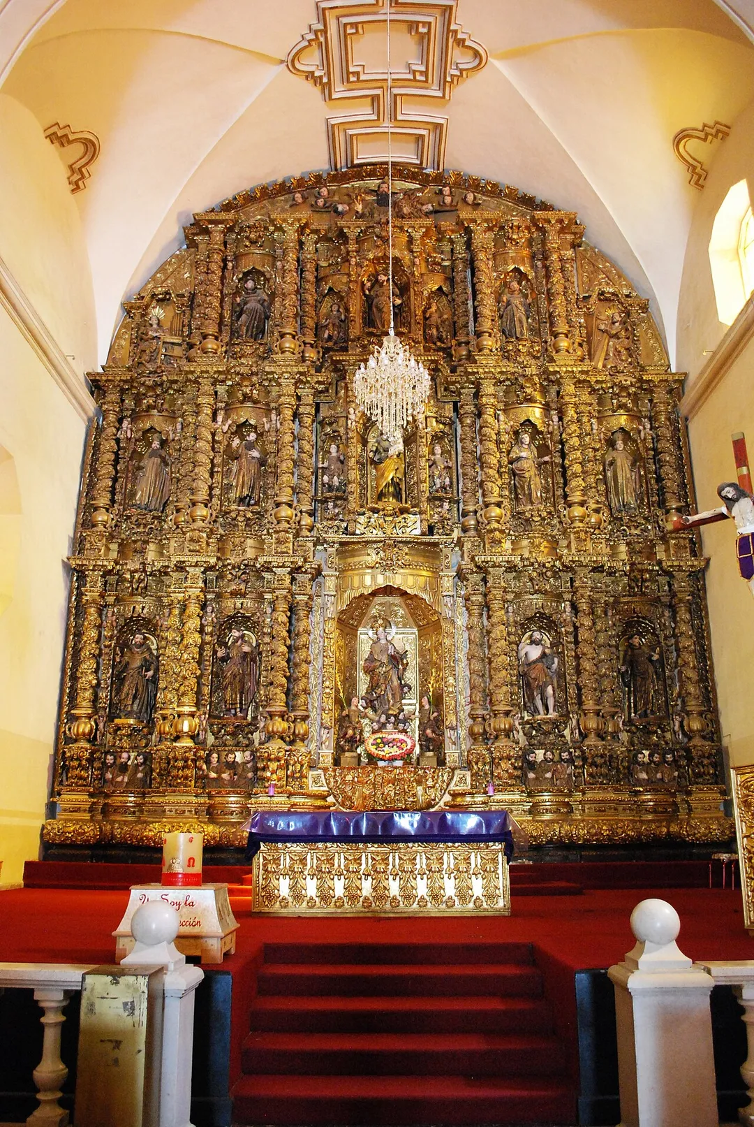 Main altar at the Immaculate Conception church in Ozumba, Mexico State