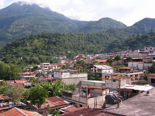 San Pedro la Laguna and Volcan San Pedro, Guatemala.