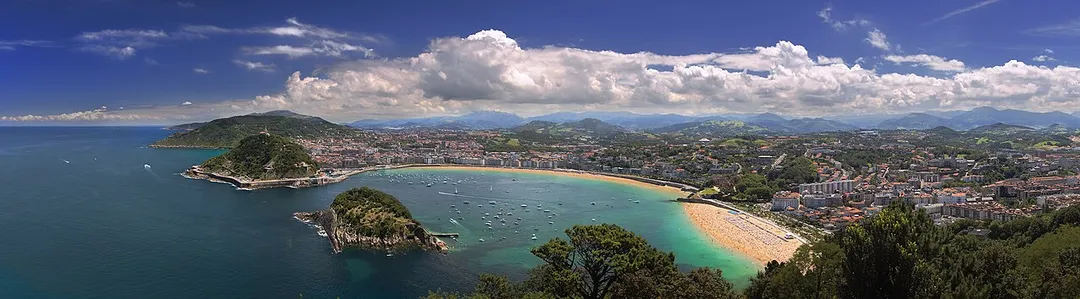 The city of Donostia from top of mount Igeldo.