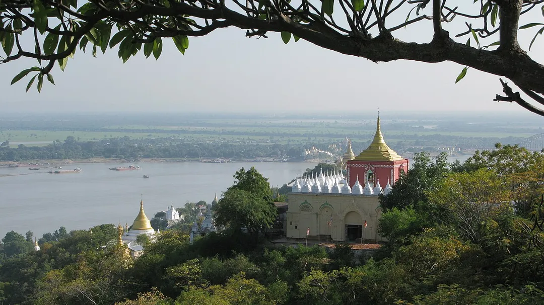 Sagaing with numerous Buddhist monasteries is an important religious and monastic centre in Myanmar. Sagaing, Zeyapura, Myanmar.
