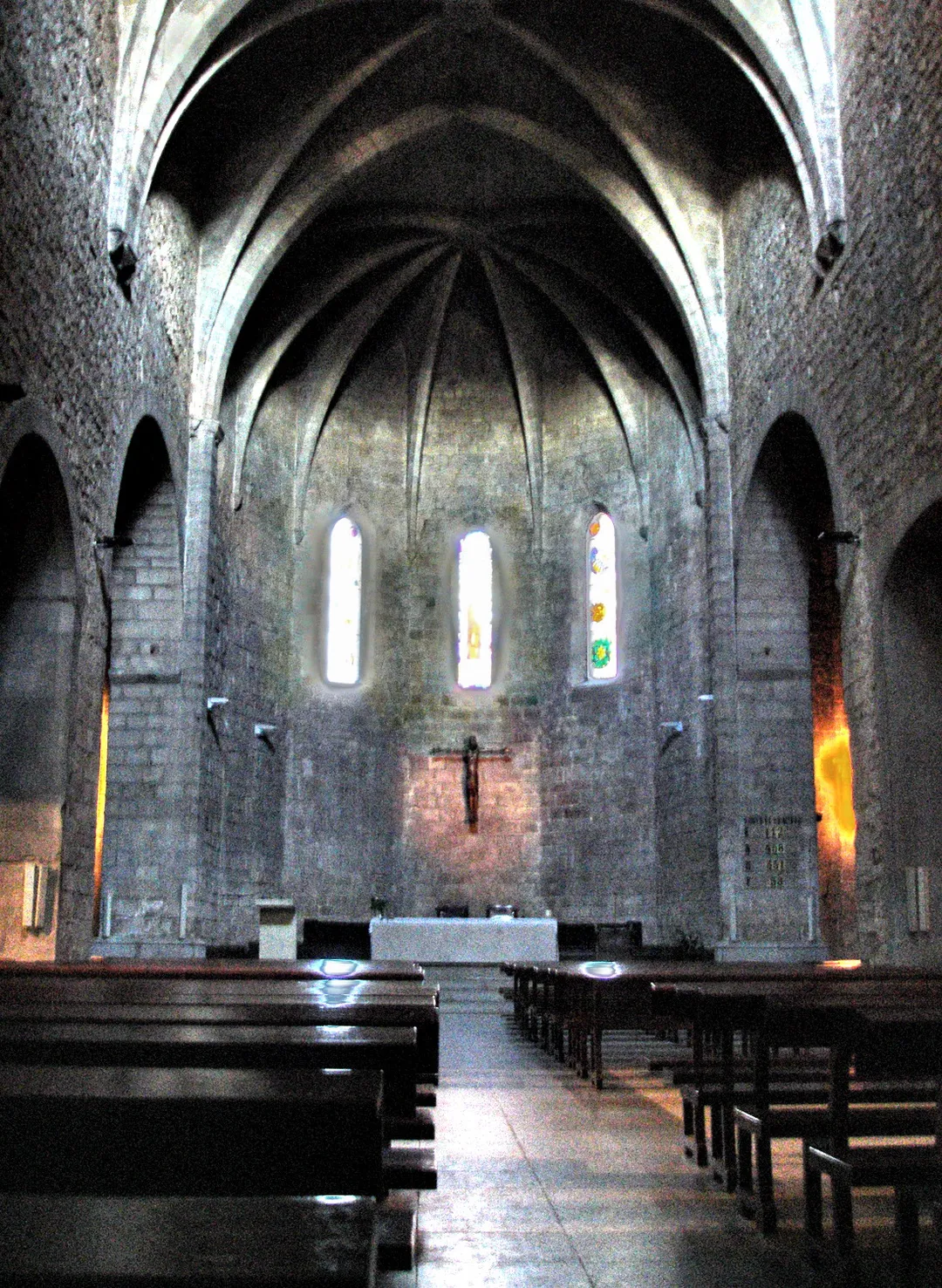 Monestir de Sant Feliu de Guíxols (Girona, Catalunya, Espanya) - Volta gòtica y absis central
