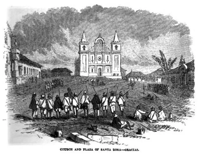 Town of Santa Rosa in Honduras during the late 19th century.