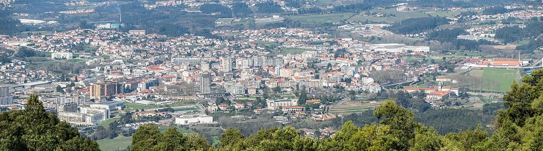 View of Santo Tirso (view from the Our Lady of the Assumption church in Monte Córdova), Norte Region, Portugal