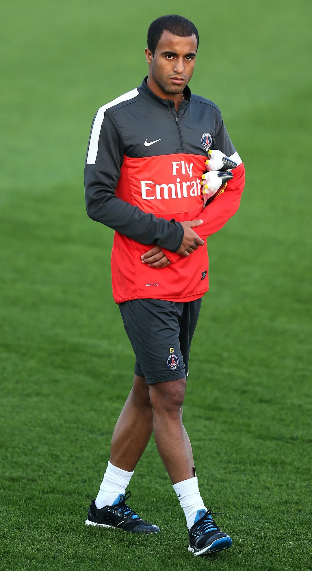PSG's new Brazilian player Lucas Moura during a training session at the ASPIRE Academy football pitch in Doha.

Pic by Mohan