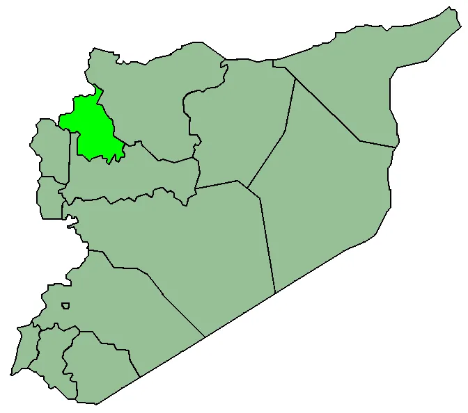 Locator map of the Governorate of Idlib — in northwestern Syria.