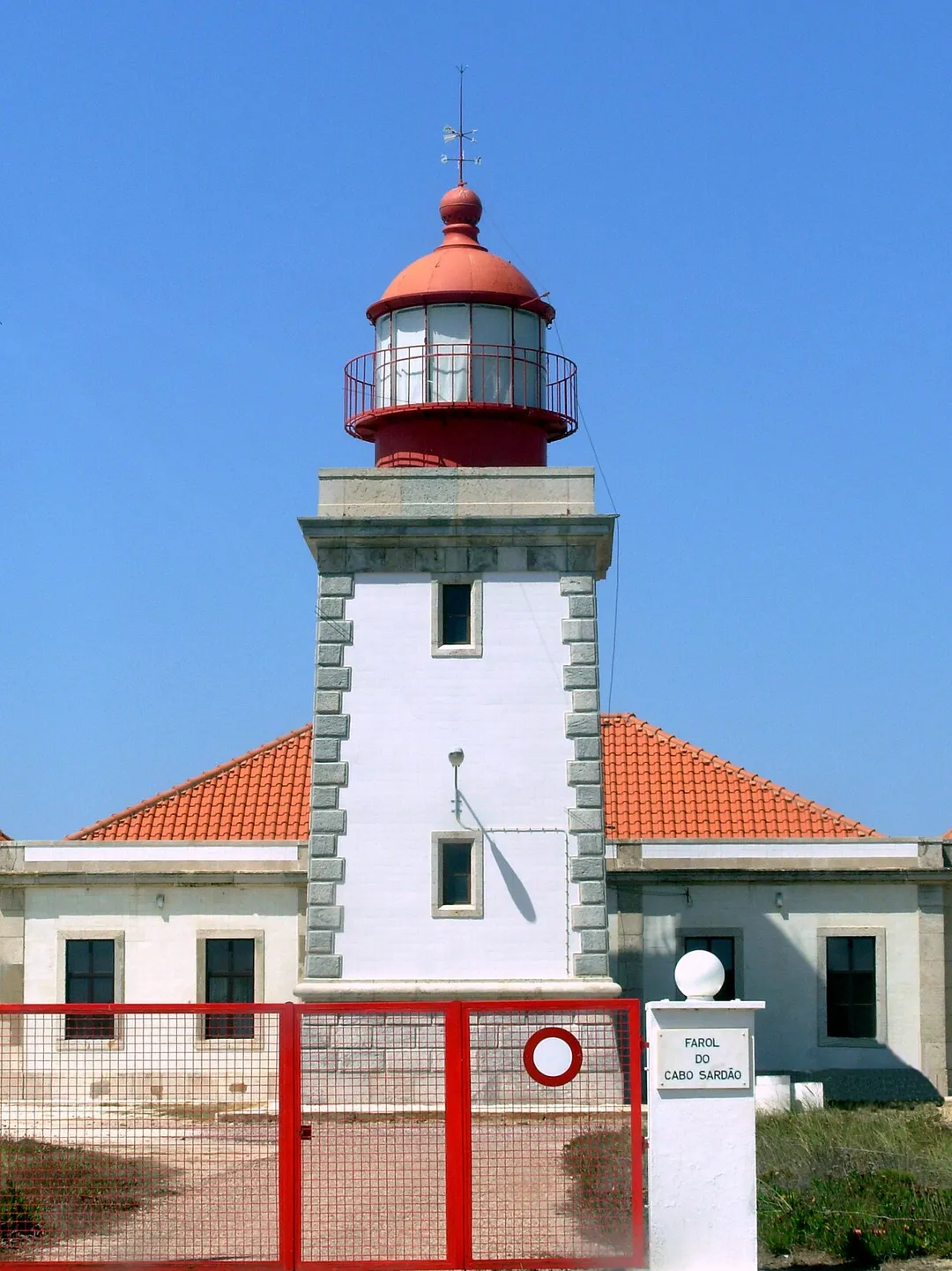 Cabo Sardão Lighthouse, at Vila de Odemira, Beja distrit, Portugal.