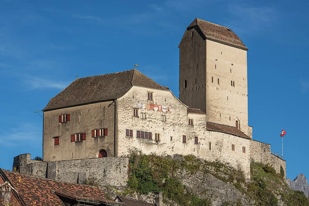 Castle in Sargans, canton of St. Gallen, Switzerland