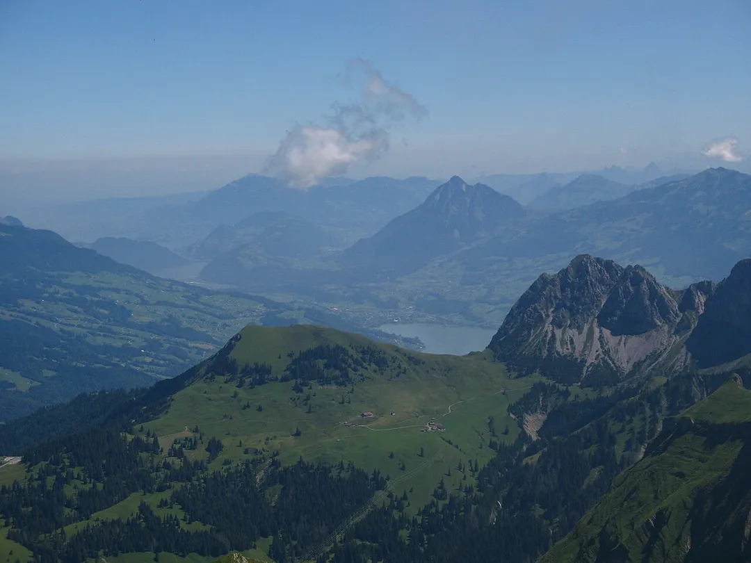 Sarnen am Lake Sarnen viewed from Rothorn, Brienz, 
Switzerland