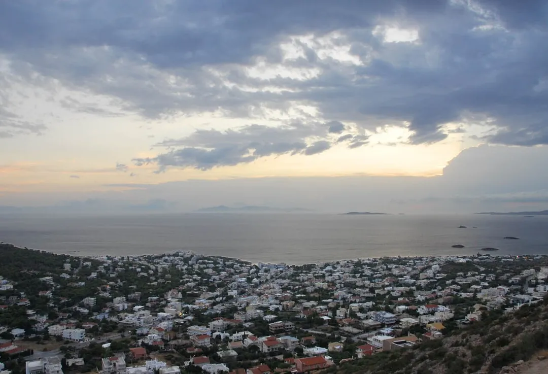 View of saronida town