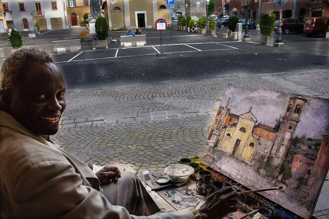 500px provided description: Picture [#PAINTING ,#SMILE ,#STREET ,#MAN ,#PICTURE ,#PAINTER]