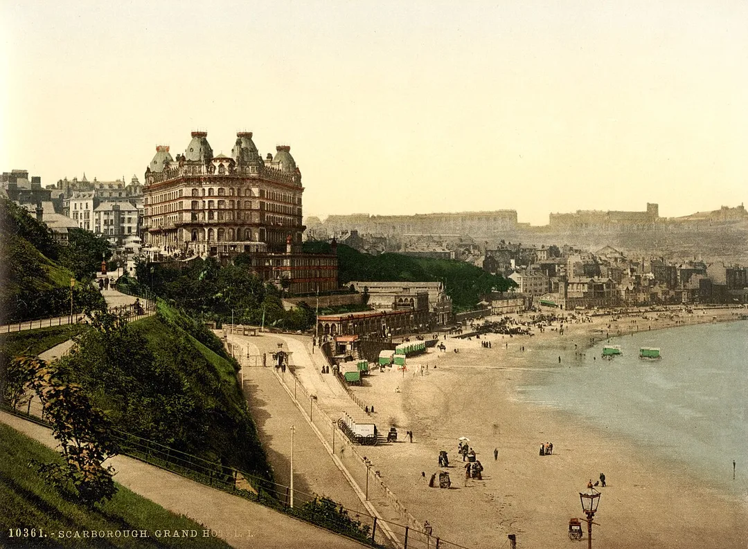 Grand Hotel, Scarborough, Yorkshire, England. 1 photomechanical print : photochrom, color.
