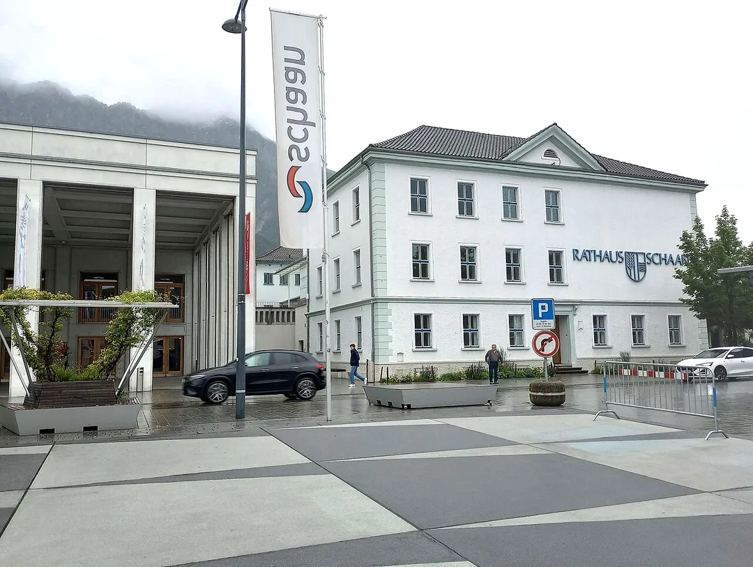 The town hall/mayoral office of Schaan, the largest town in Liechtenstein, Europe.