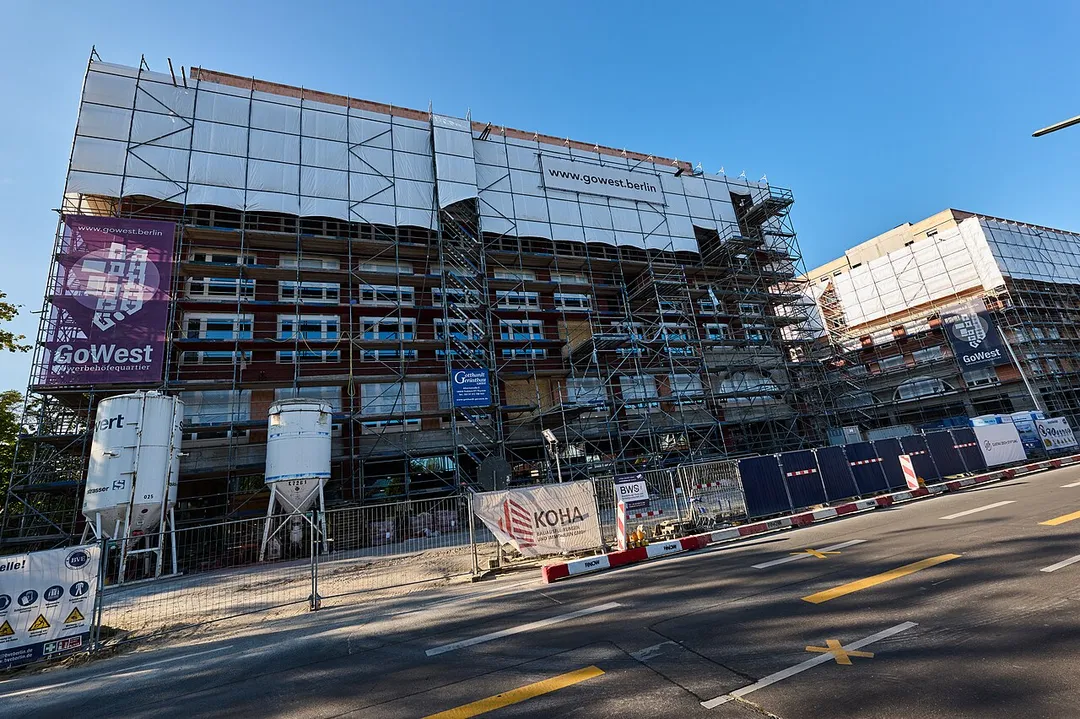 Construction site at the Forckenbeckstraße in Berlin-Schmargendorf.