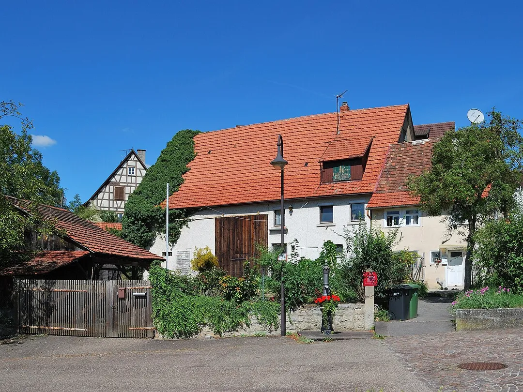 The former Widumhof in Schwieberdingen in the federal state Baden-Württemberg in Germany. Widum denoted an estate donated to the church.